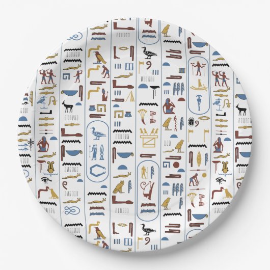 Ägypten Pharao Hieroglyphen Pappteller (Vorderseite)