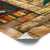 Ägypten Pharaoh Aquamarin Color King Poster (Ecke)