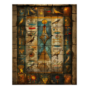 Ägypten-Pharaonen-Wandmosaik-Kunst Poster