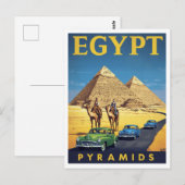 Ägypten Pyramiden Vintage Auto Retro Postkarte (Vorne/Hinten)