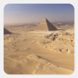 Ägypten, Pyramiden von Giza, Khafre, Khufu, Menkau Quadratischer Aufkleber