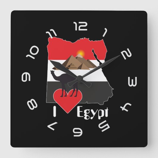 Ägypten Quadratische Wanduhr (Vorderseite)