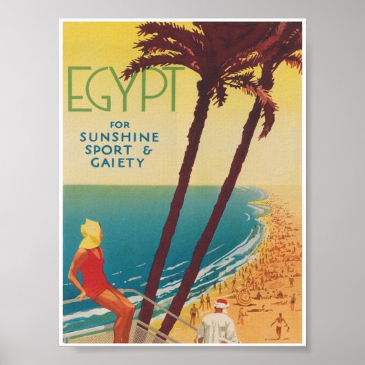 Ägypten Retro Vintage Travel Poster (Vorne)