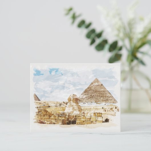 Ägypten Sphinx Gizeh Pyramids Reisen Kunstferien Postkarte (Stehend Vorderseite)