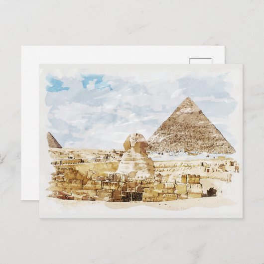 Ägypten Sphinx Gizeh Pyramids Reisen Kunstferien Postkarte (Vorne/Hinten)