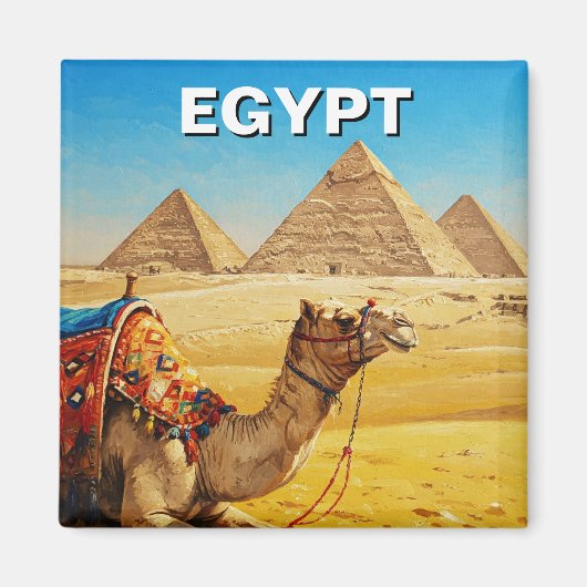 Ägypten Sphinx Pyramiden von Gizeh Camel Magnet (Vorne)