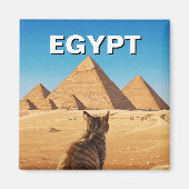 Ägypten Sphinx Pyramiden von Gizeh Cat Magnet (Vorne)