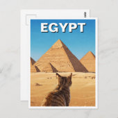 Ägypten Sphinx Pyramiden von Gizeh Cat Postkarte (Vorne/Hinten)