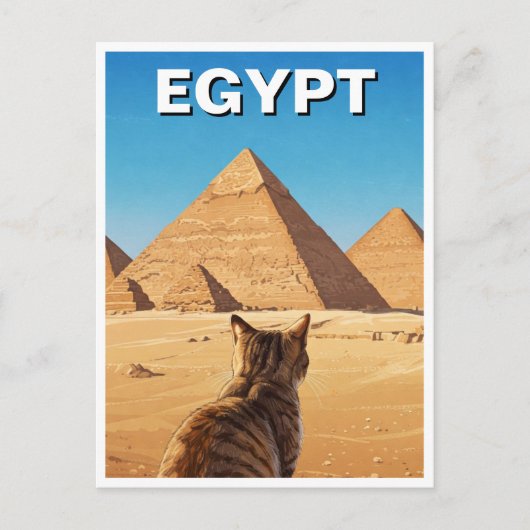 Ägypten Sphinx Pyramiden von Gizeh Cat Postkarte (Vorderseite)