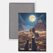 Ägypten Sphinx Pyramiden von Gizeh Katzen Magnet (Vorderseite/Rückseite)