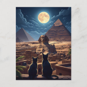 Ägypten Sphinx Pyramiden von Gizeh Katzen Postkarte