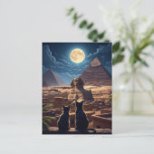 Ägypten Sphinx Pyramiden von Gizeh Katzen Postkarte (Stehend Vorderseite)