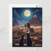 Ägypten Sphinx Pyramiden von Gizeh Katzen Postkarte (Vorne/Hinten)