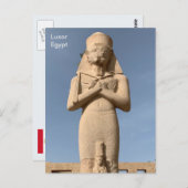 Ägypten, Statue Ramses II in Karnak Temple, Luxor Postkarte (Vorne/Hinten)