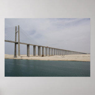 Ägypten, Suezkanal. Friedensbrücke auch bekannt al Poster