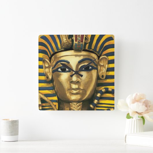 Ägypten - Tutankhamun Quadratische Wanduhr (Zuhause)