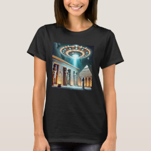 Ägypten UFO Antiker Kontakt in Wüsten Nacht Grafik T-Shirt
