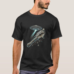 Ägypten UFO Floating Staff Light Beam Graphic T-Shirt