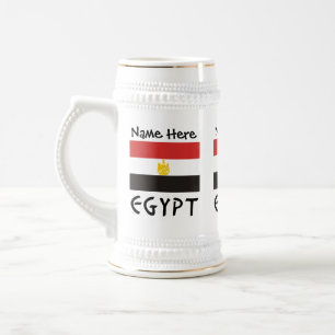 Ägypten und ägyptischer Dlag mit Ihrem Namen Bierglas