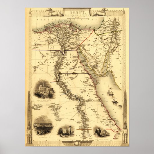 Ägypten und ArabienPanoramakarteÄgypten Poster (Vorne)