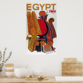 Ägypten Vintage Luftreise Alte Kultur Tourismus Poster (Küche)