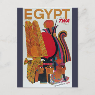 Ägypten Vintage Luftreise Alte Kultur Tourismus Postkarte