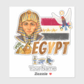 Ägypten Vintage Pharao-Flagge und Pyramiden Souven Aufkleber (Blatt)