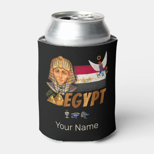 Ägypten Vintage Pharao-Flagge und Pyramiden Souven Dosenkühler (Kanne Vorderseite)