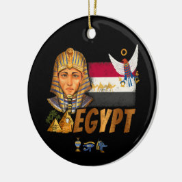 Ägypten Vintage Pharao-Flagge und Pyramiden Souven Keramik Ornament