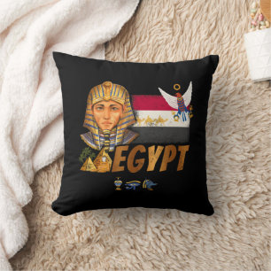 Ägypten Vintage Pharao-Flagge und Pyramiden Souven Kissen
