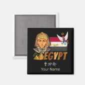 Ägypten Vintage Pharao-Flagge und Pyramiden Souven Magnet (Vorderseite/Rückseite)