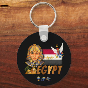 Ägypten Vintage Pharao-Flagge und Pyramiden Souven Schlüsselanhänger