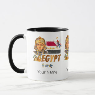 Ägypten Vintage Pharao-Flagge und Pyramiden Souven Tasse