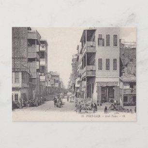 Ägypten Vintage, Port Said, arabische Stadt Postkarte