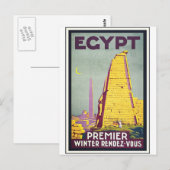 Ägypten Vintage Travel Art Poster Postkarte (Vorne/Hinten)