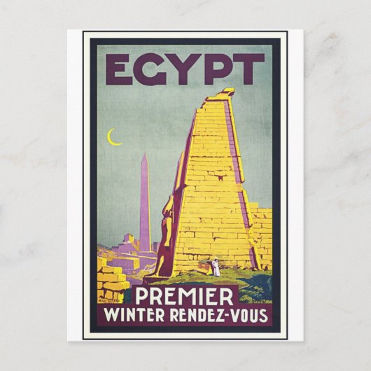 Ägypten Vintage Travel Art Poster Postkarte (Vorderseite)