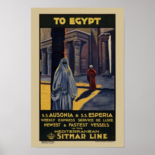 Ägypten Vintage Travel Poster 1928 (Vorne)