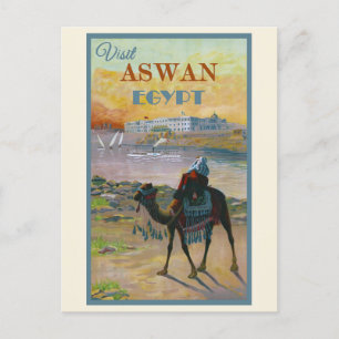 Ägypten Vintager Besuch Aswan Travel Postkarte