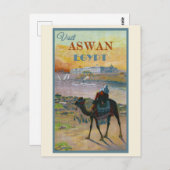 Ägypten Vintager Besuch Aswan Travel Postkarte (Vorne/Hinten)