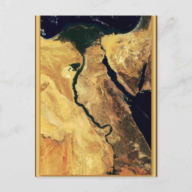 Ägyptens Nil aus dem Weltall Postkarte (Vorderseite)