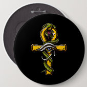 Ägypter Ankh Auge Horus des alten Button (Vorne & Hinten)