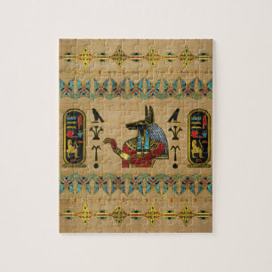 Ägypter Anubis Verzierung auf Papyrus Puzzle