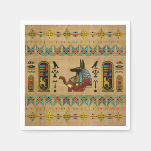 Ägypter Anubis Verzierung auf Papyrus Serviette