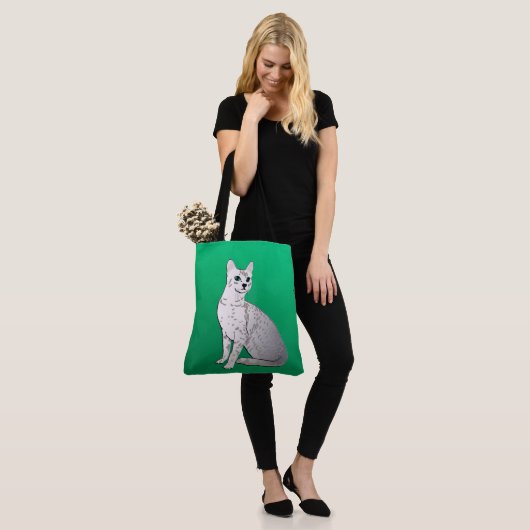 Ägypter Mau Katze auf Jade-Grün Tasche (Am Model)