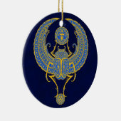Ägypter Winged Scarabäus, blau Keramikornament (Rechts)