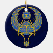 Ägypter Winged Scarabäus, blau Keramikornament (Hinten)