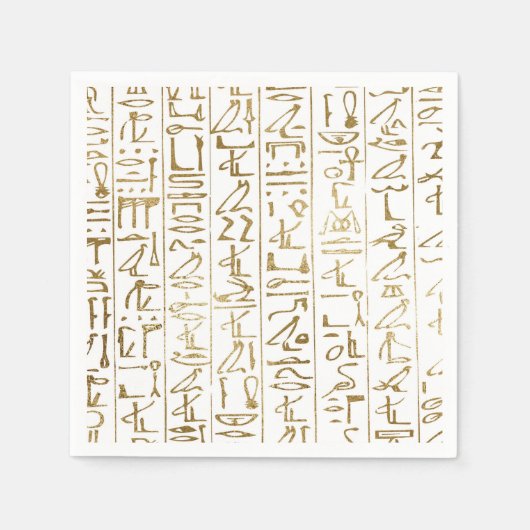 Ägyptisch-Ägyptisches Gold und Weiß Glam Modernes Serviette (Vorderseite)
