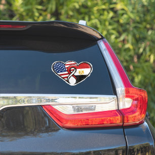 Ägyptisch-amerikanische Herzflaggen Aufkleber