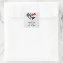 Ägyptisch-amerikanische Herzflaggen-Hochzeit