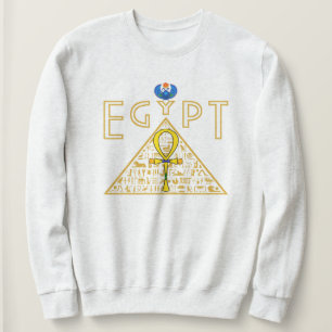 Ägyptisch, Ankh, Pyramid & Blue Scarab Sweatshirt